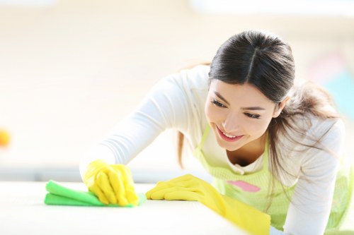 Safety-focused carpet cleaning team reviewing site conditions and procedures