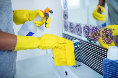 Detailed carpet cleaning process showing middle-stage treatment and fiber care